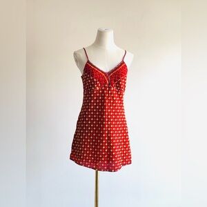 Johnny Was Red and Green embroidered Women's tank top cami Chemise Small
